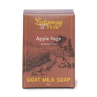 Ledgeway Farm Apple Sage goat milk soap packaging on a white background