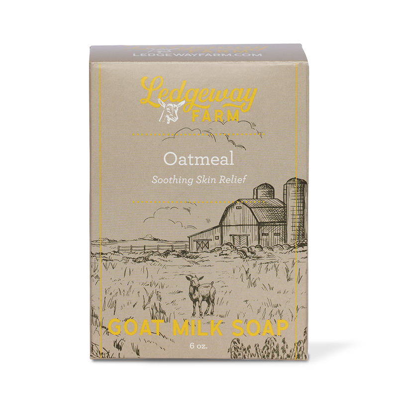 Box of Lush Oatmeal Goat Milk Soap on a white background