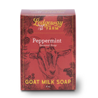 Red soap packaging with Ledgeway Farm branding on a white background