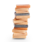 Soap ends stacked on top of each other