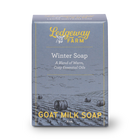 Ledgeway Farm goat milk soap packaging with a field and bales design on a white background