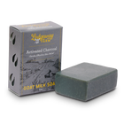 Ledgeway Farm activated charcoal goat milk soap with packaging on a white background