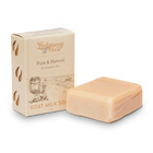 Ledgeway Farm goat milk soap bar and packaging on a white background